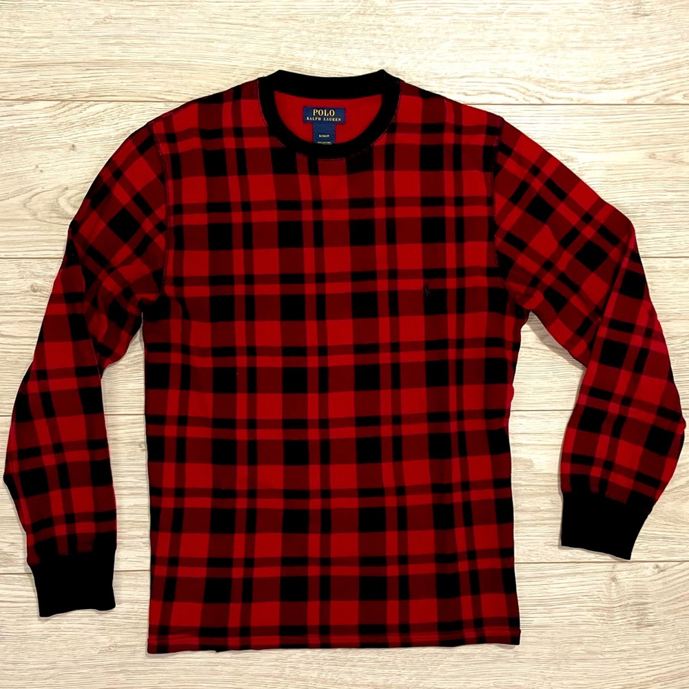 Red Polo Ralph Lauren Waffle-Knit Sleepwear